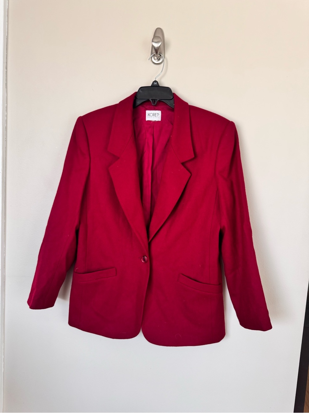 100% wool Koret Women's Red Blazer Jacket petite